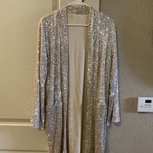 Vici Collection By Together Something Special Pocketed Sequin Duster Overcoat